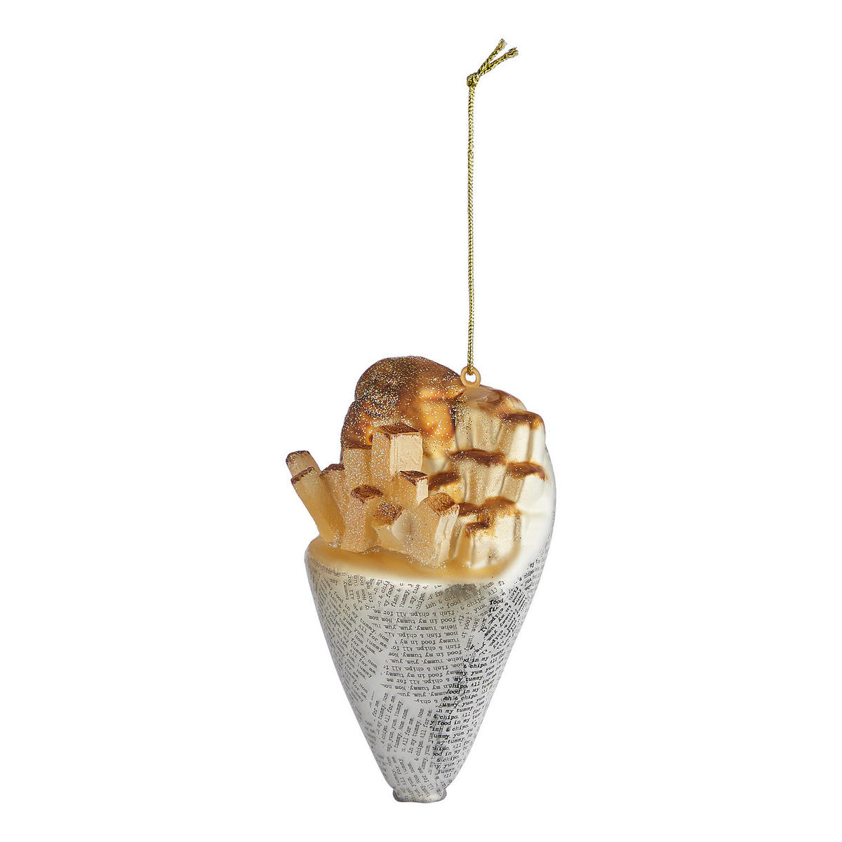 BAUMANHÄNGER Hang On Pommes Tüte - Creme, Glas (7/10/5cm) - Butlers