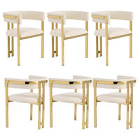 ESSZIMMERSTÜHLE 6er-Set Chenille Gold Metall Beige - Beige/Goldfarben, Textil (60/76/50cm) - FLIEKS