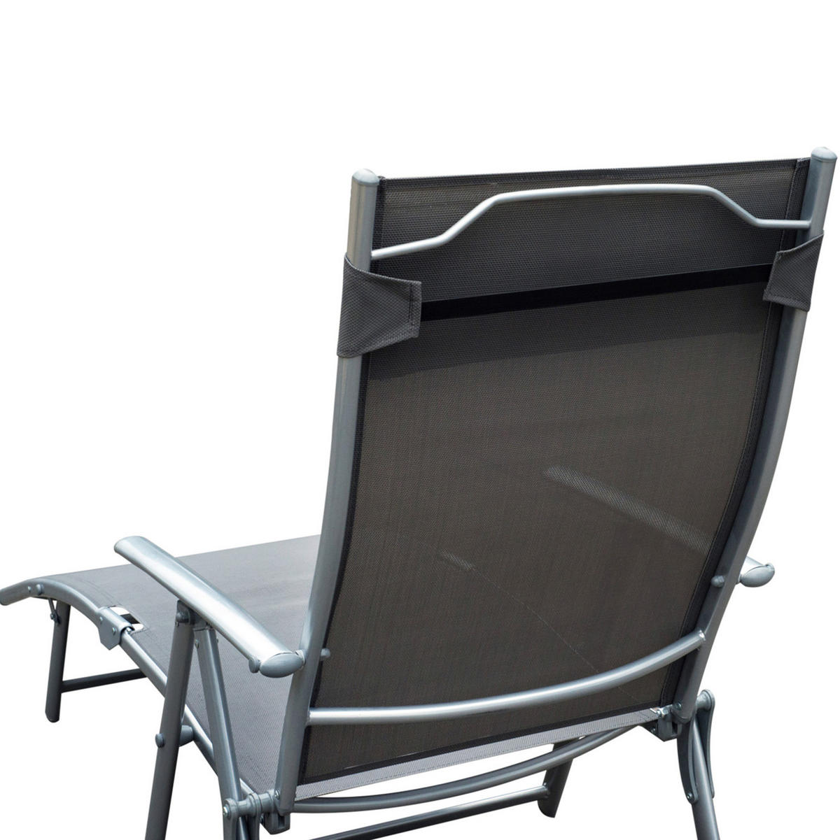 POLOHOVACÍ lehátko z kovu 137x63,5x100,5 cm šedé s 7polohovým opěradlem a skládací konstrukcí - šedá, kov (63.5/100.5/137cm) - Modfu