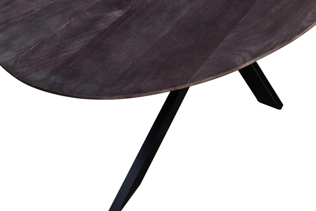 ESSTISCH oval mit X-Fuß 200cm, braun - Braun, Holz (200/100/76cm) - Giga Meubel