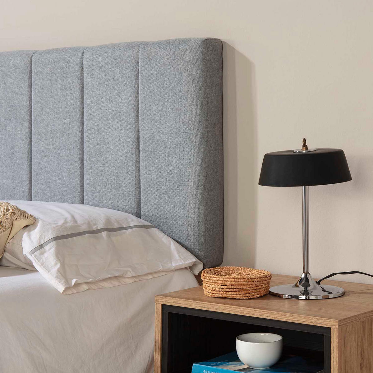 KOPFTEIL 150x60 cm Creta Grau - Grau, Textil (8/60/150cm) - VS Venta-stock