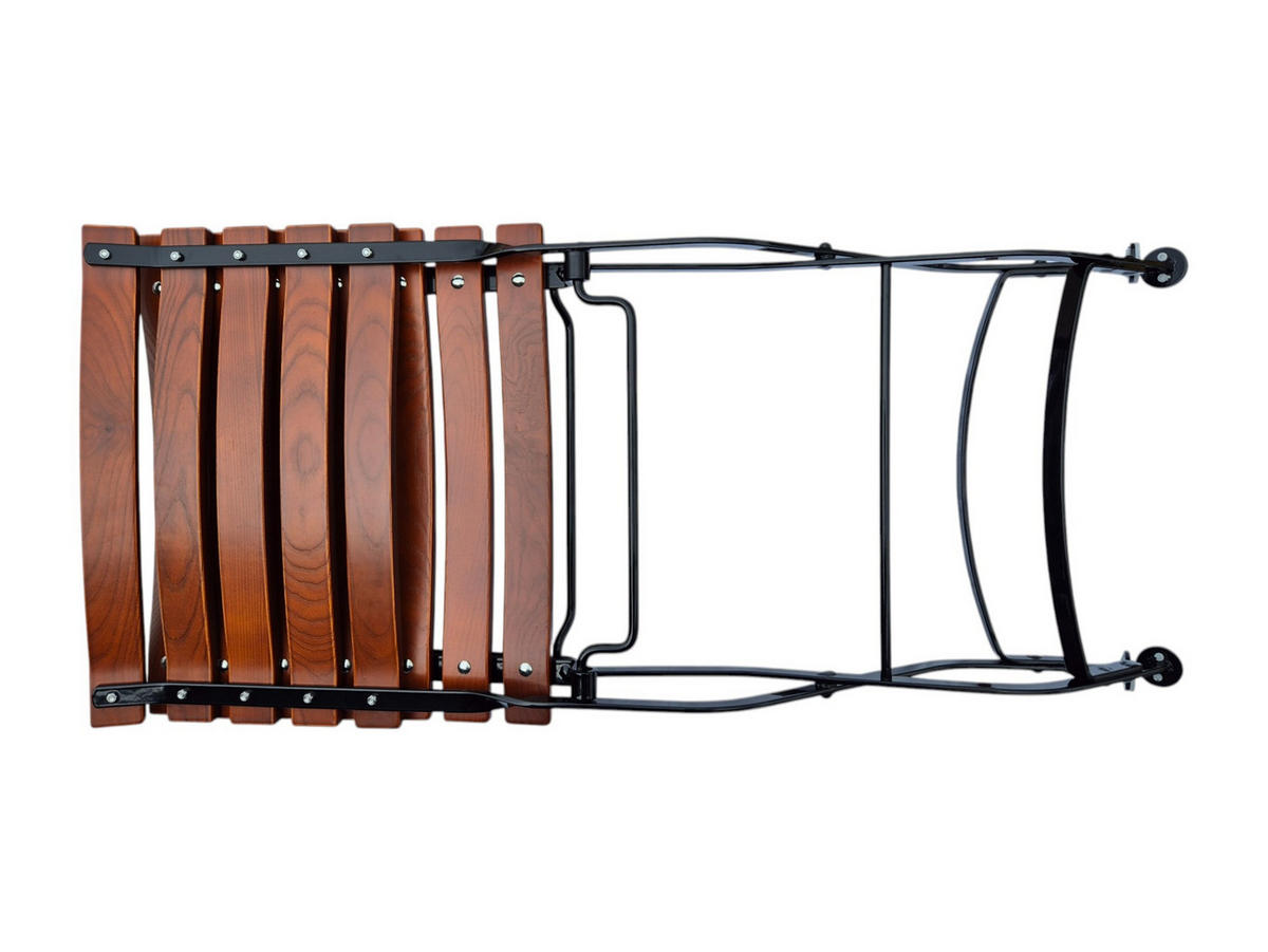 BIERGARTENSTUHL BAVARIA 1 Sitzer 90x42x46cm Klappbar Eschenholz Schwarz/Braun - Braun, Holz (46/90/42cm) - CHEFGASTRO