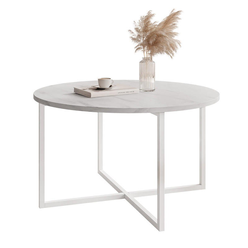 COUCHTISCH BESARO 75/47 cm runden, Weiß / Bianco - Weiß, Metall (75/75/47cm) - Idohome