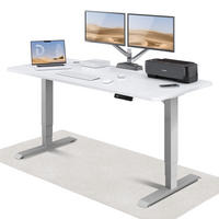 SCHREIBTISCH Elektrisch Höhenverstellbarer HomePro 180x80cm Grau/Weiß mit Memory-Funktion, Anti-Kollisions Technologie - Weiß/Grau, Holzwerkstoff (80/180/62cm) - Desktronic