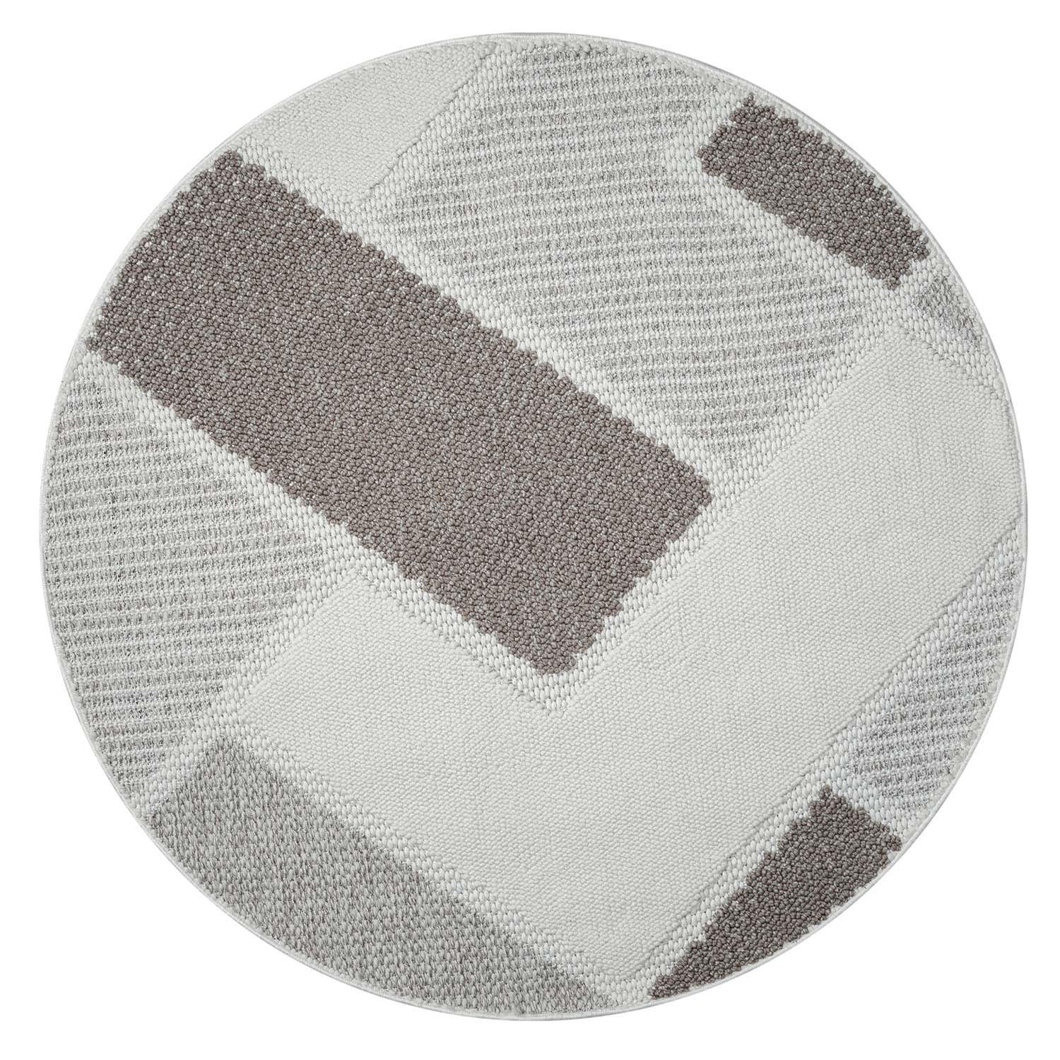 KURZFLOR-TEPPICH Lindo 8877 Beige 200x200 cm Rund - Beige, Textil (200/200cm) - carpet city