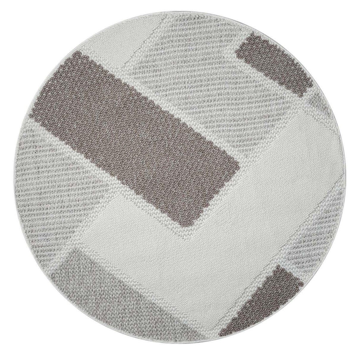 KURZFLOR-TEPPICH Lindo 8877 Beige 200x200 cm Rund - Beige, Textil (200/200cm) - carpet city