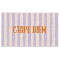 FUSSMATTE Lila – Orange – Streifen – Carpe Diem 150x90 cm - Flieder, Kunststoff (150/0.4cm) - MuchoWow