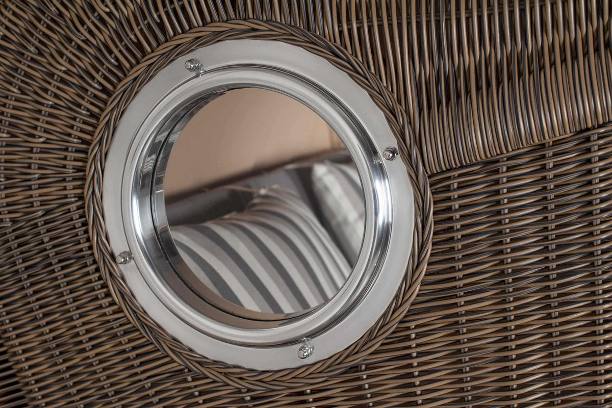 STRANDKORB XXL Düne Grande 2,5 Sitzer - Braun/Grau, Metall (142/170/95cm) - Mr. Deko