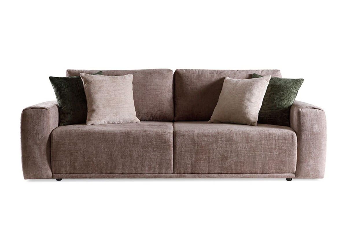 SOFA Alcamo Braun, Schlafsofa - Cappuccino, Holzwerkstoff/Textil (250/93/118cm) - Bettso