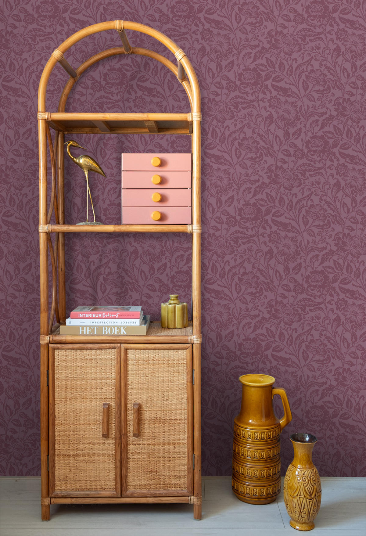 TAPETE Blumenmuster 50 x 900 cm - Lila, Papier (50/900cm) - ESTAhome
