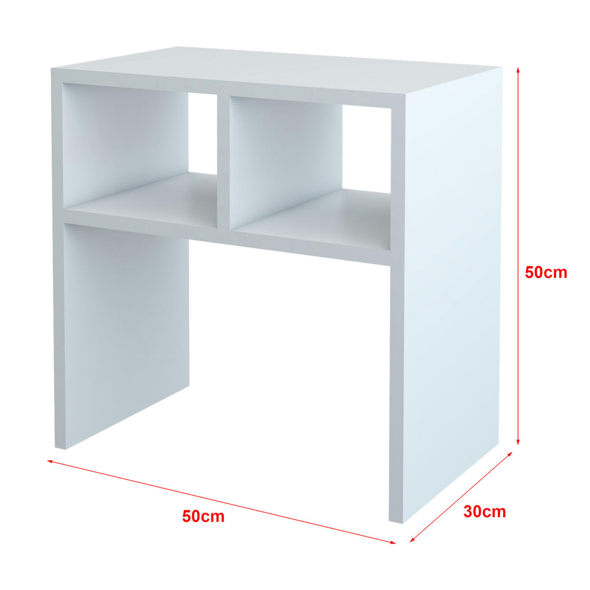 BEISTELLTISCH Ravnsborg - Weiß, Holzwerkstoff (30/50/50cm) - [en.casa]