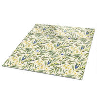 TISCHPLATTE 50x50 cm – Olivenblätter - Beige, Glas (50/50/0.4cm) - Wallfluent