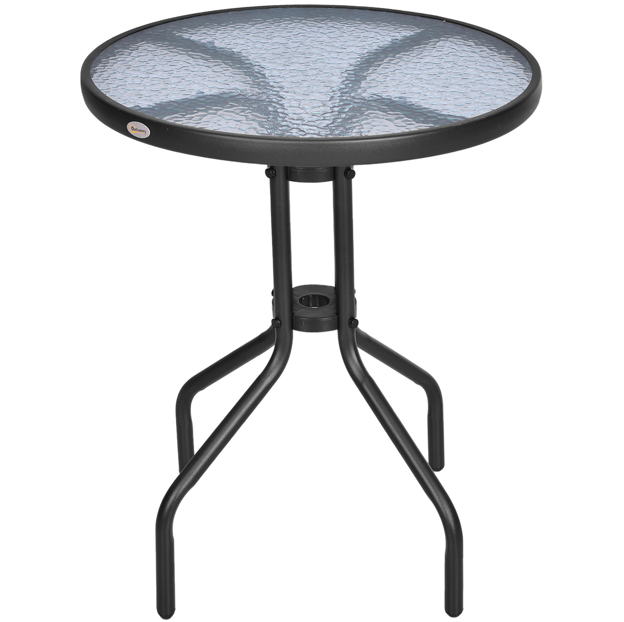 LOUNGETISCH Ø60/70 cm Schwarz aus Metall mit Sicherheitsglas - Schwarz, Metall (60/60/70cm) - OKMYHOME