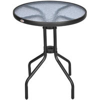 LOUNGETISCH Ø60/70 cm Schwarz aus Metall mit Sicherheitsglas - Schwarz, Metall (60/60/70cm) - OKMYHOME