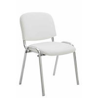 BESUCHERSTUHL Keen, Kunstleder mit Gestell in Chromoptik / Bezug Weiß - Chromfarben/Weiß, Textil/Metall (54/79/48cm) - TPFLiving