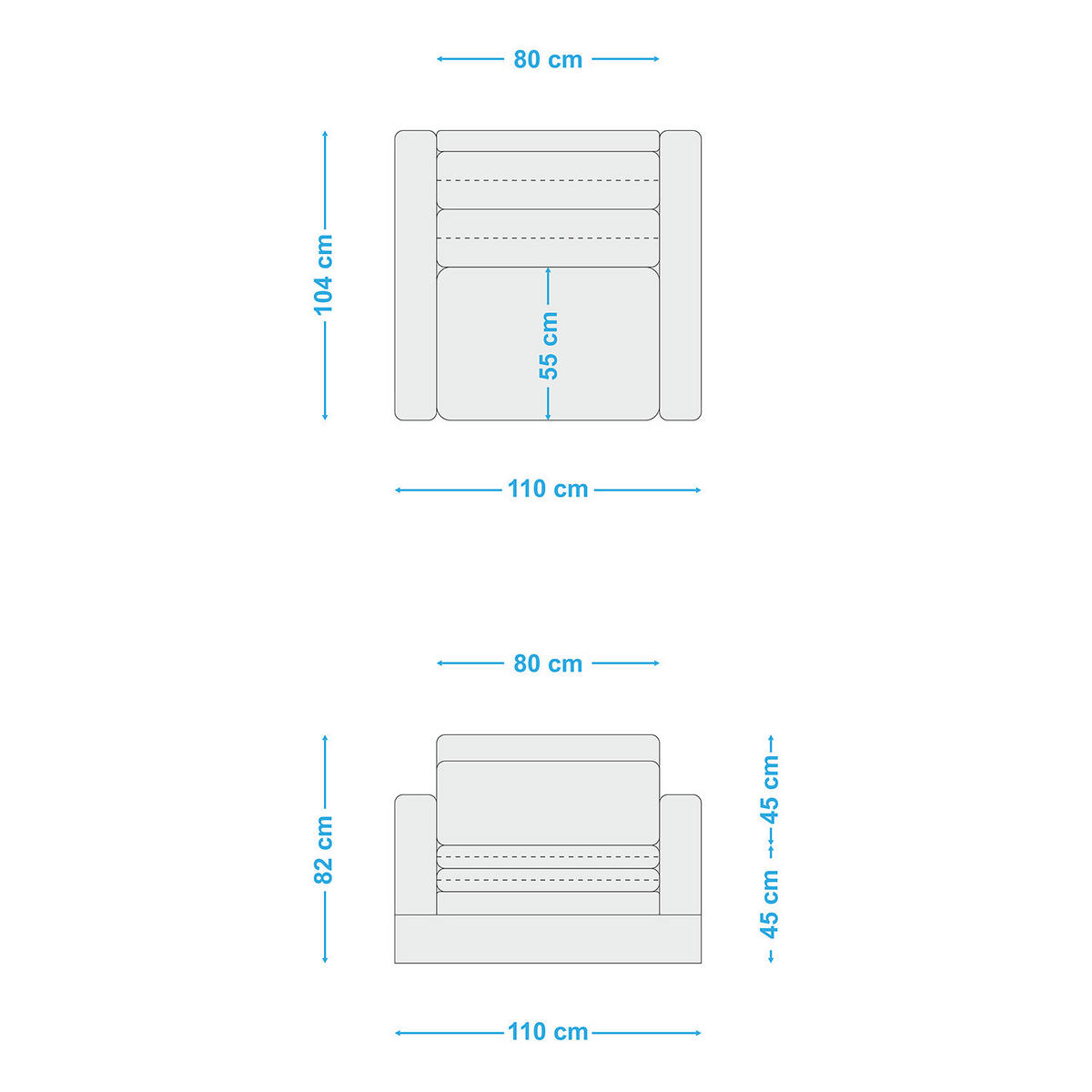 SESSEL - Eichefarben/Hellgrau, Eichenholz/Textil (110/82/104cm) - home24