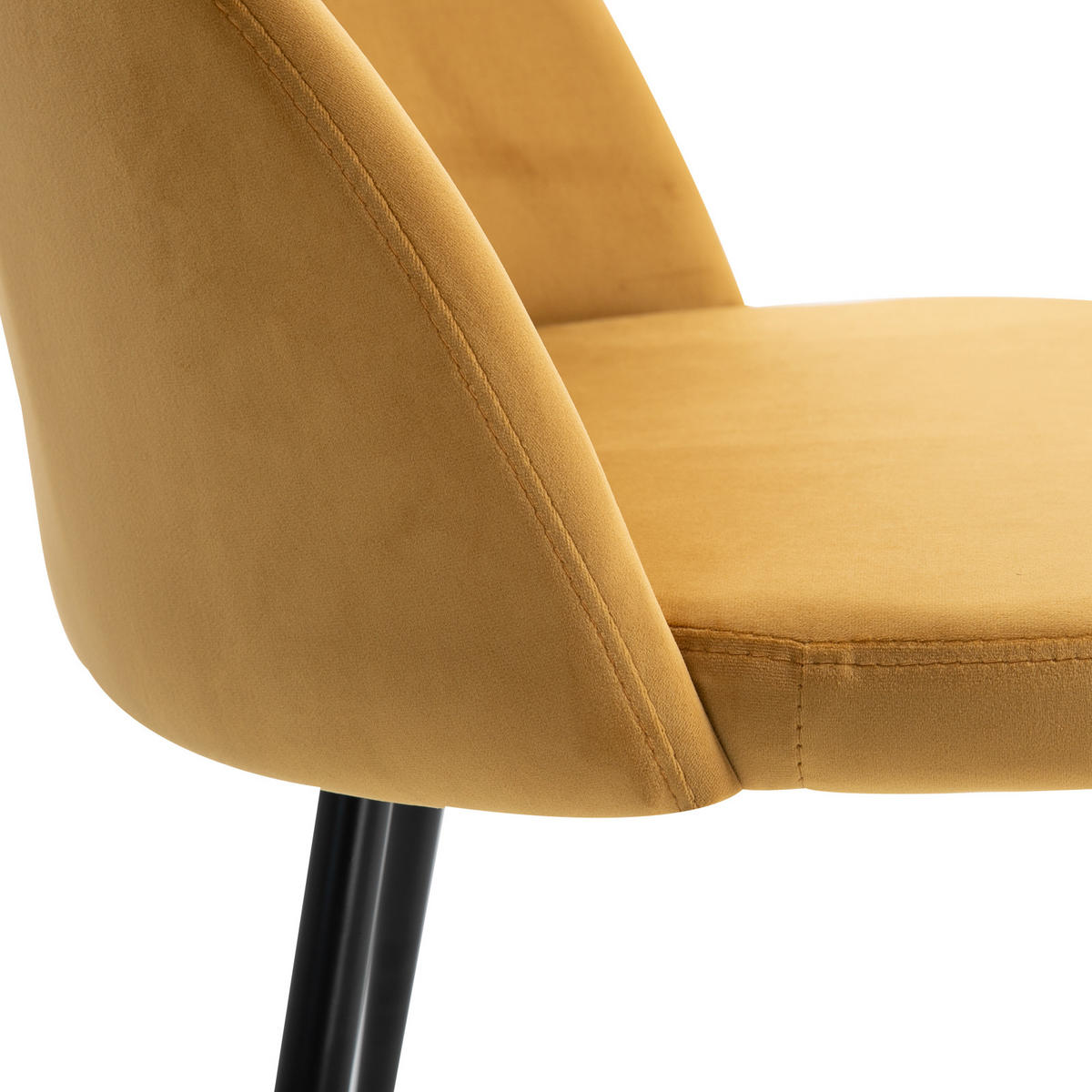 ESSZIMMERSTÜHLE 2er-Set DE-13179 Skandinavisch & Veloursbezug Gelb - Gelb, Metall (50/77/49cm) - ComfortXL