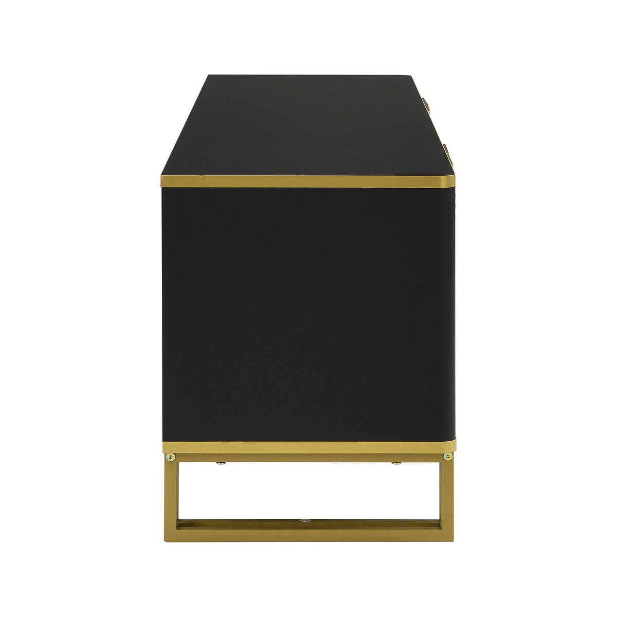 TV-LOWBOARD Schwarz-Gold 160/37.5/48 cm - Schwarz, Holzwerkstoff (160/48/37.5cm) - PANGIVO