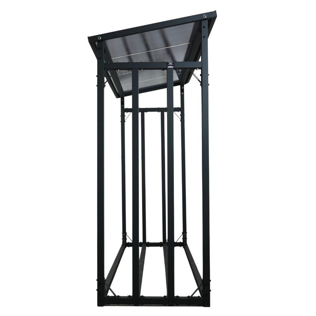 KAMINHOLZREGAL Dragon außen mit Dach Abdeckung 185x185x70cm Schwarz - Schwarz, Metall (185/185/70cm) - PROREGAL