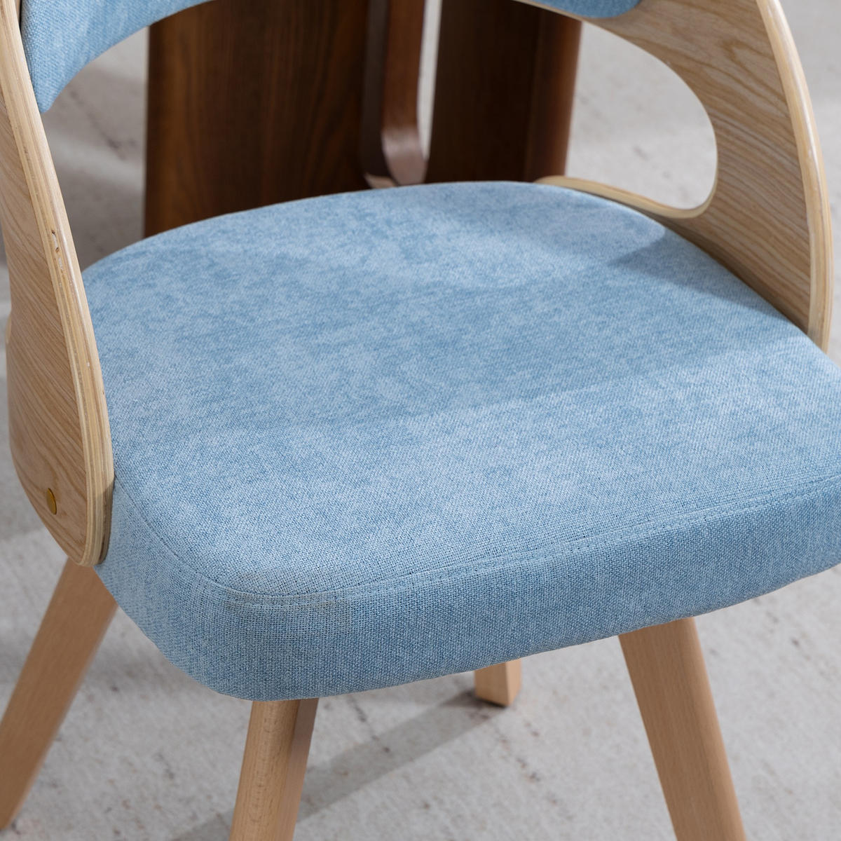 STUHL 2er-Set Esszimmerstuhl,360° drehbar,Massivholzrahmen,Leinenstoff,Blau - Blau, Holz (44/72/41cm) - LVHOM