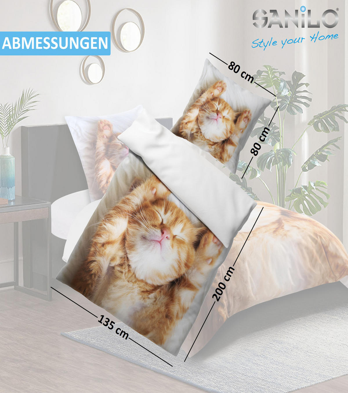 BETTWÄSCHE 2-teilig Lilly - Creme, Naturmaterialien (135/200cm) - Sanilo