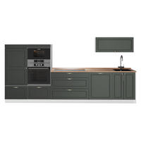 KÖK Fame-Line, Grönt och guld lanthus/Vit, 340 cm, AP Oak - Vit/Grön, Träbaserade material (340/153.6/60cm) - Vicco