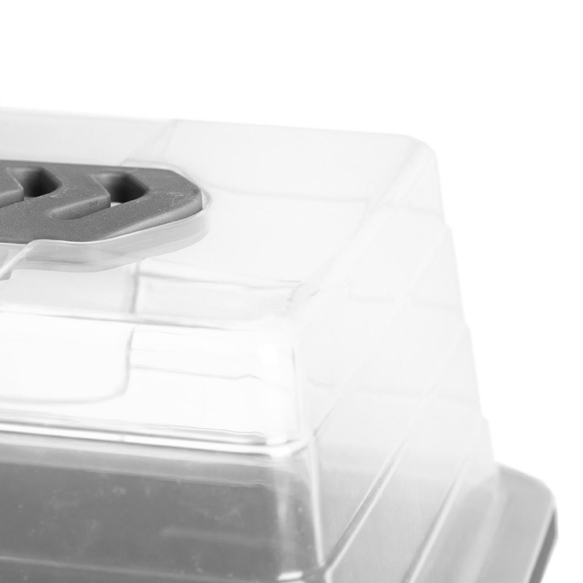 MINIGEWÄCHSHAUS Kunststoff 17,4/21,5/12,8 cm - Grau, Kunststoff (21.5/12.8/17.4cm)