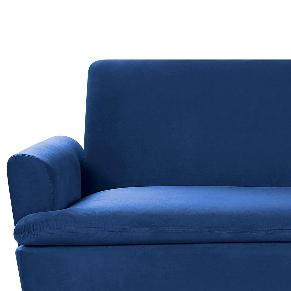 3-SITZER-SCHLAFSOFA Samtstoff Marineblau Vettre - Hellblau, Textil (210/88/84cm) - Beliani