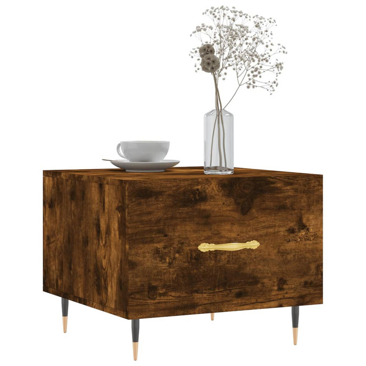 COUCHTISCHE 2 Stk. Räuchereiche 50x50x40 cm Holzwerkstoff - Braun, Holzwerkstoff (50/50/40cm) - furnicato
