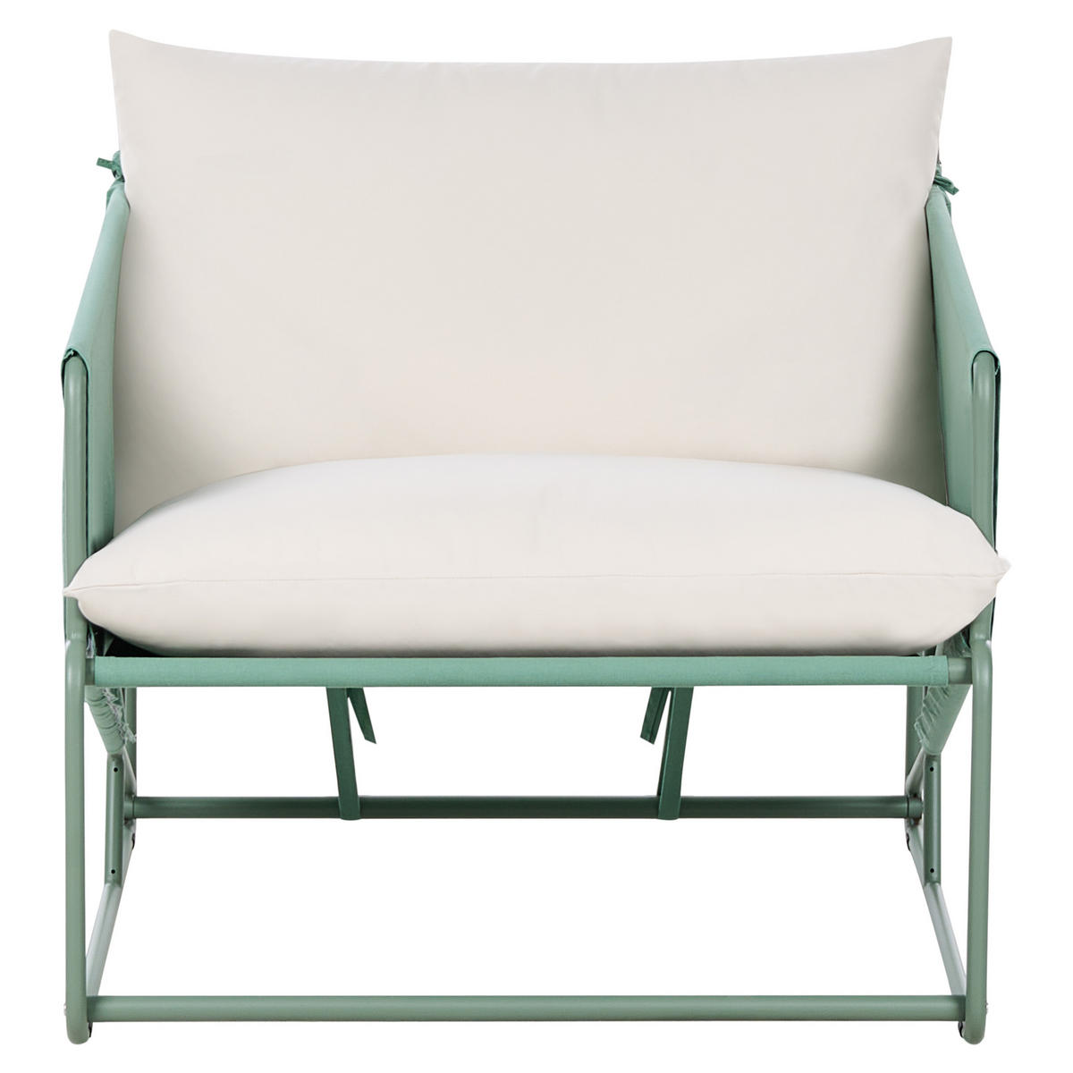 GARTENSTUHL Hellbeige Ponte - Beige/Grün, Metall (80/88/94cm) - Beliani