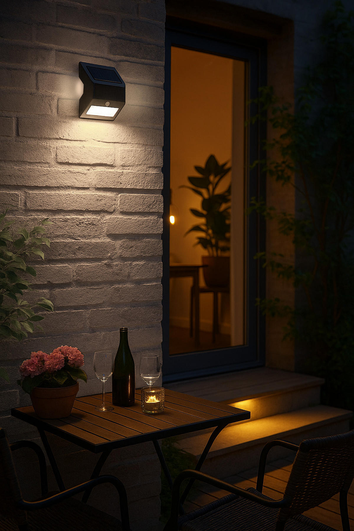 LED-SOLAR-WANDLEUCHTE mit Bewegungsmelder & Dämmerungssensor – ideal für Eingangsbereiche, Treppen & Terrassen schwarz kaltweiß - Schwarz, Kunststoff (5.3/11.5/10cm) - Northpoint