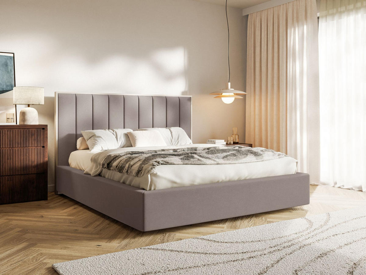 POLSTERBETT Togents Braun mit Veloursbezug und Bettkasten, 160x200 cm - Braun, Textil (160/200cm) - Selsey