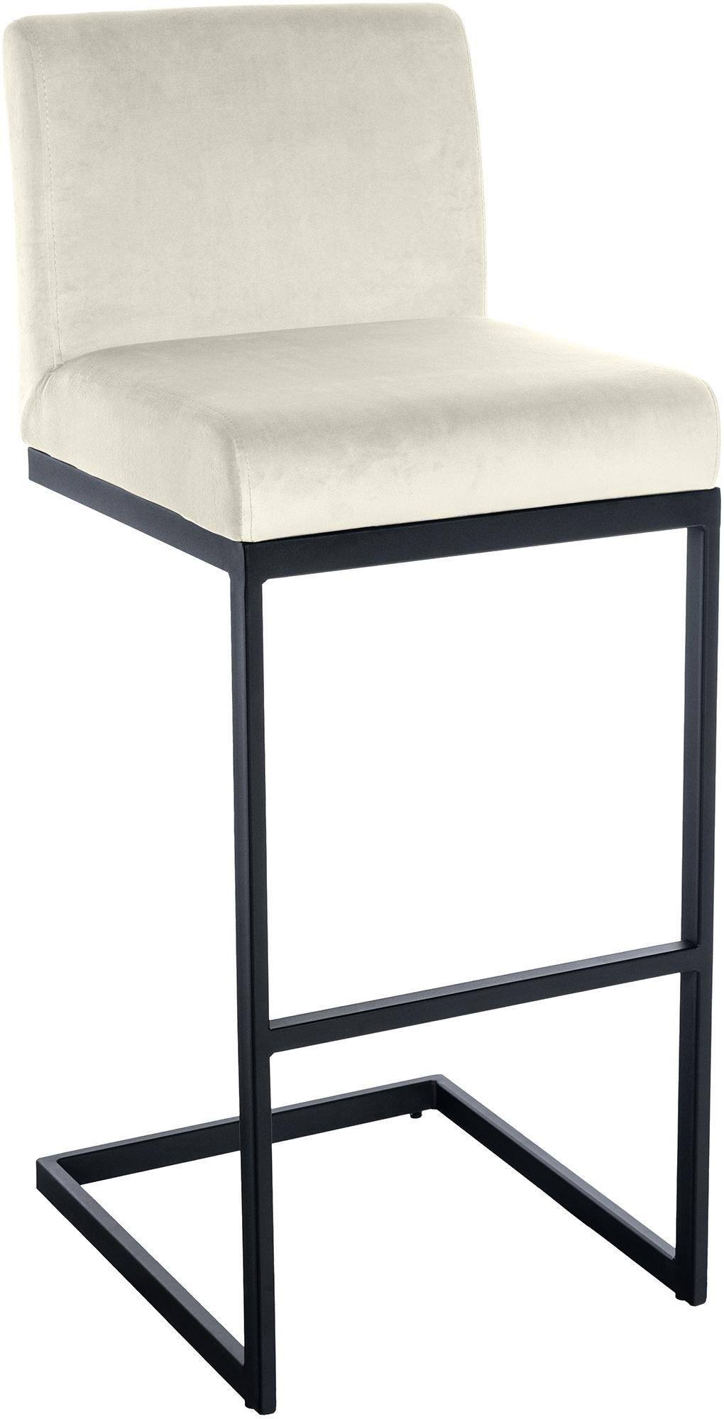 BARHOCKER Samt Creme - Creme/Schwarz, Textil/Metall (43/104/53cm) - CLP