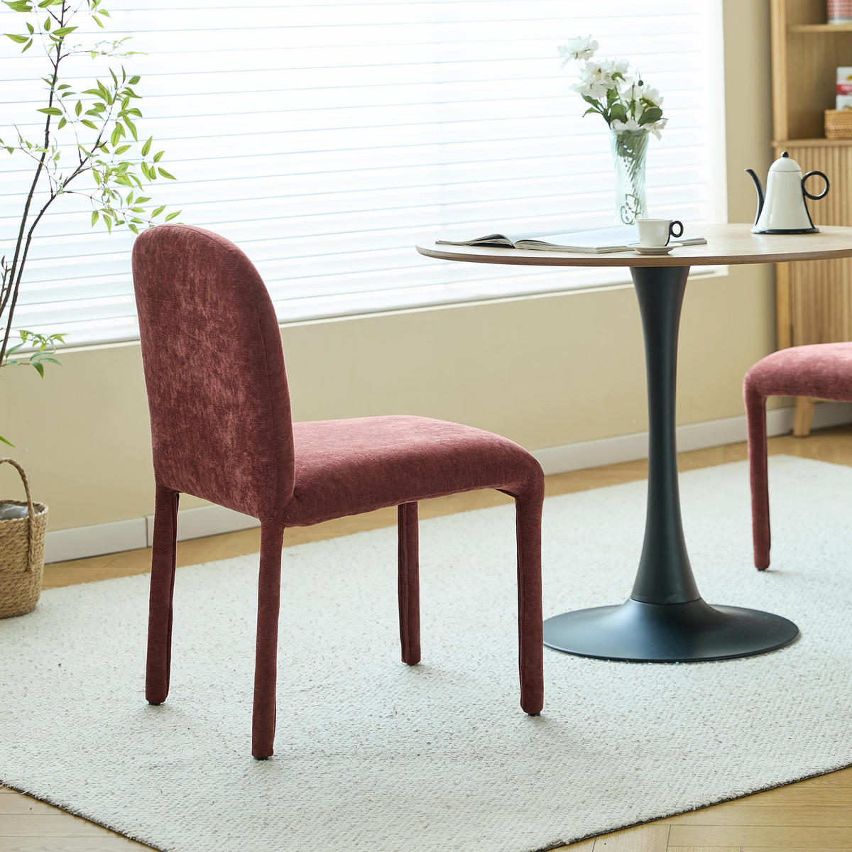 STUHL 2er-Set Stoff Terrakotta - Rot, Textil (49/52/48cm) - Nordlys