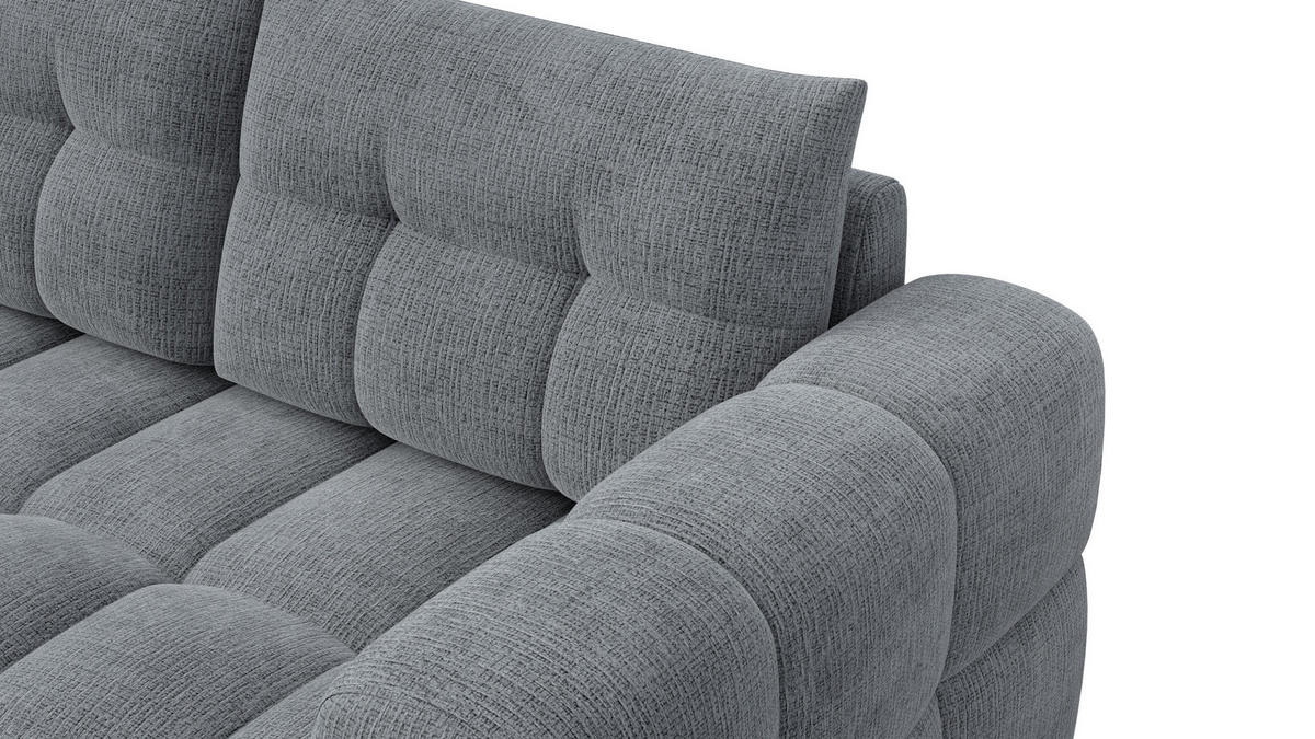 ECKSOFA CLOUDI 4-Sitzer links, dunkelgrau - Dunkelgrau/Schwarz, Holz/Textil (294/160cm) - Courtois Laville