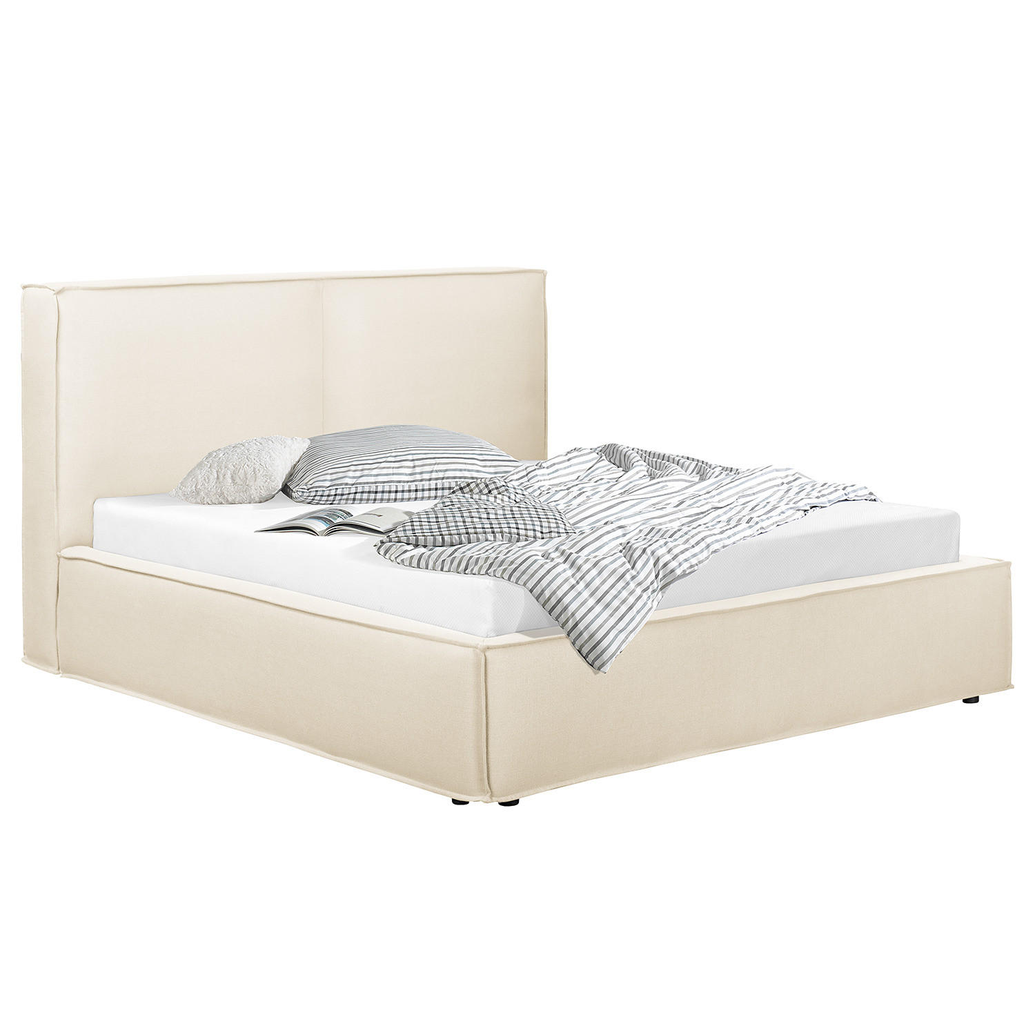 POLSTERBETT - Creme, Textil (180/200cm) - home24