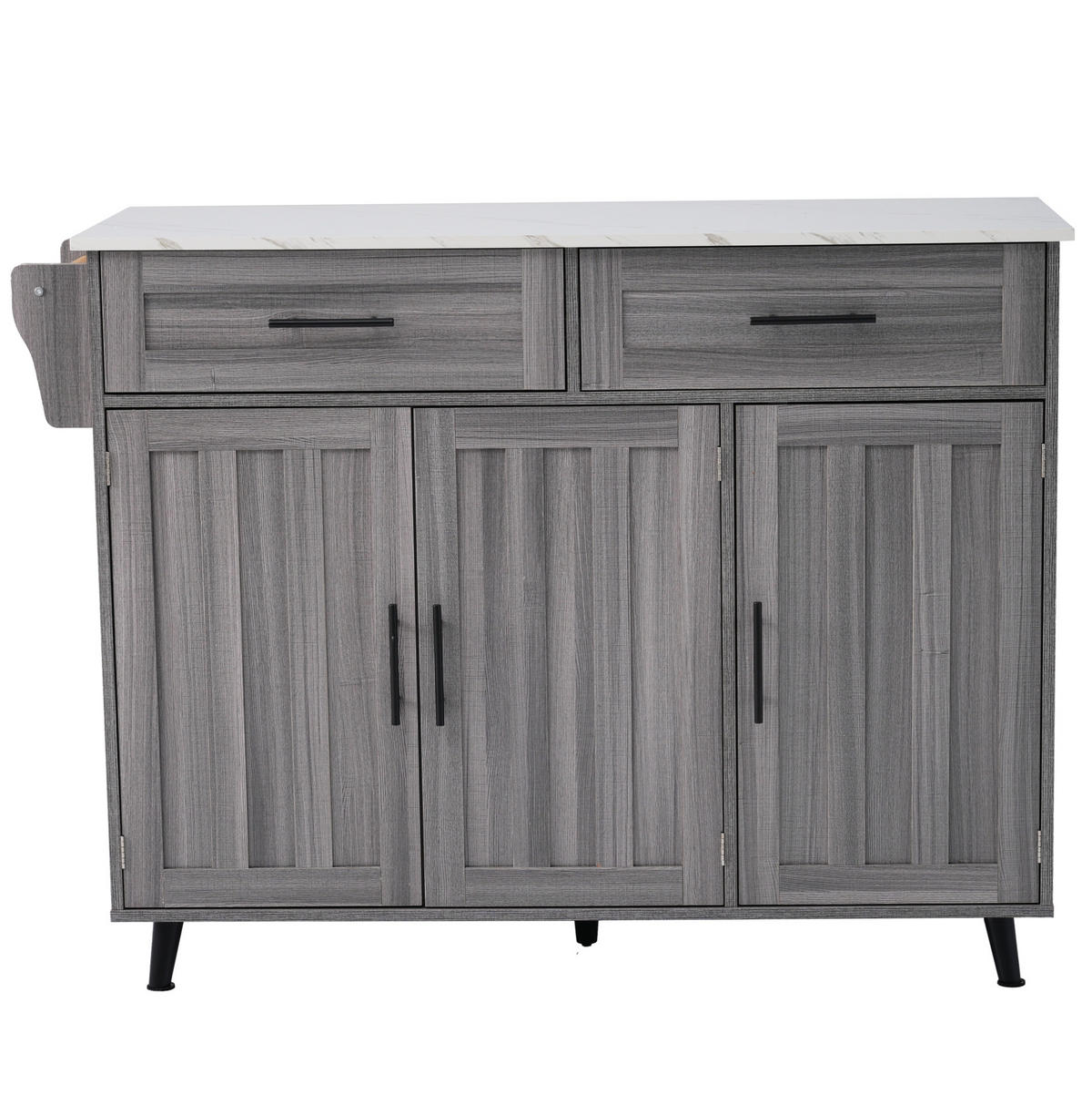 KÜCHENINSEL 129/46/91,5 cm grau/weiß aus MDF ausziehbar - Grau, Holzwerkstoff (129/91.5/46cm) - OKWISH