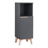 BADEZIMMERSCHRANK Overath - Dunkelgrau/Naturfarben, Holz/Holzwerkstoff (30/86/30cm) - [en.casa]