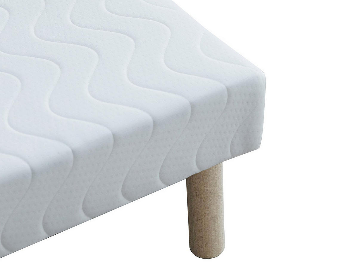 BETTGESTELL mit Lattenrost - 2 Personen - stoff - weiß Asthenis - Weiß, Textil (160/200cm) - Vente-Unique