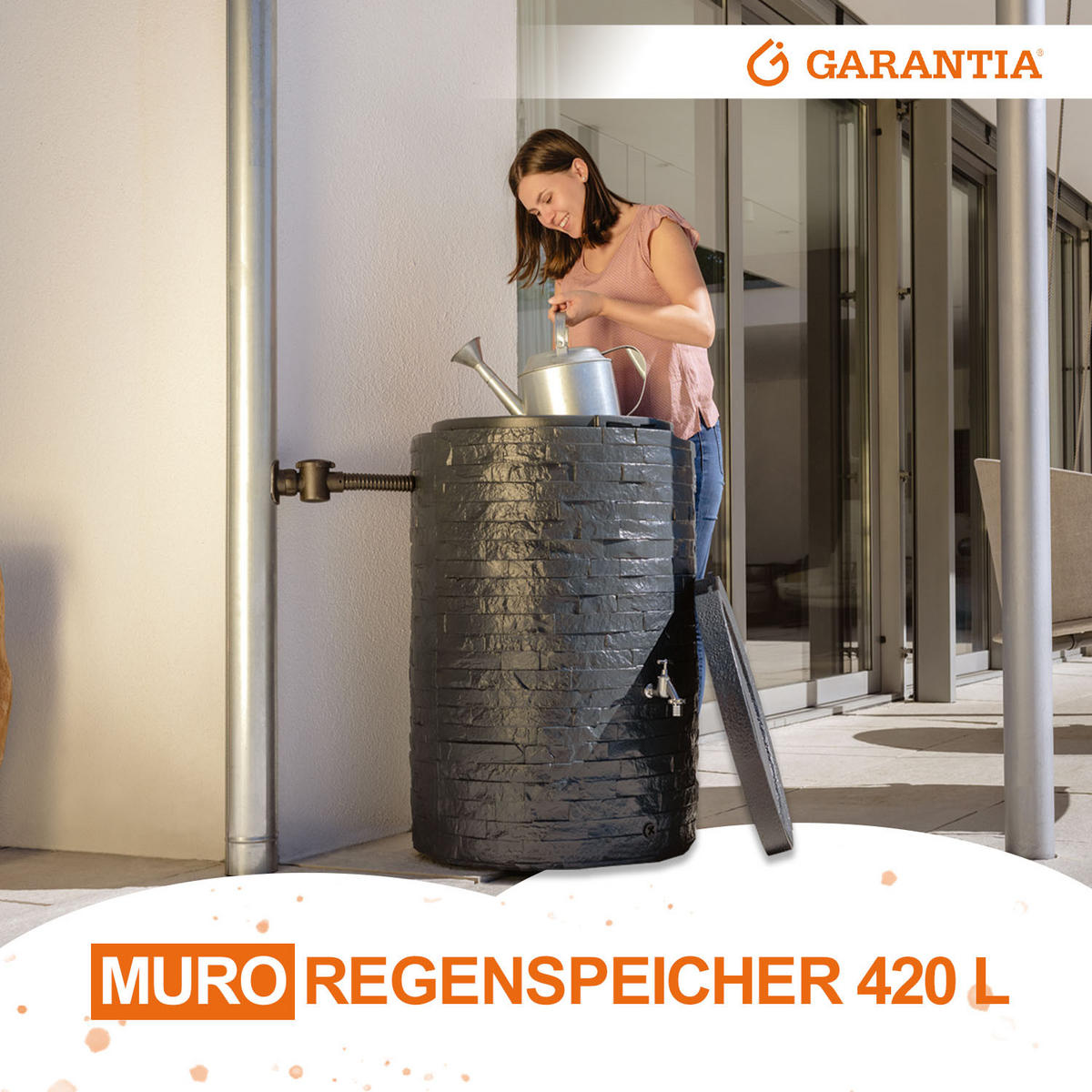 REGENTONNE 420 L, graphite grey - Grau, Kunststoff (79/104/79cm) - GARANTIA