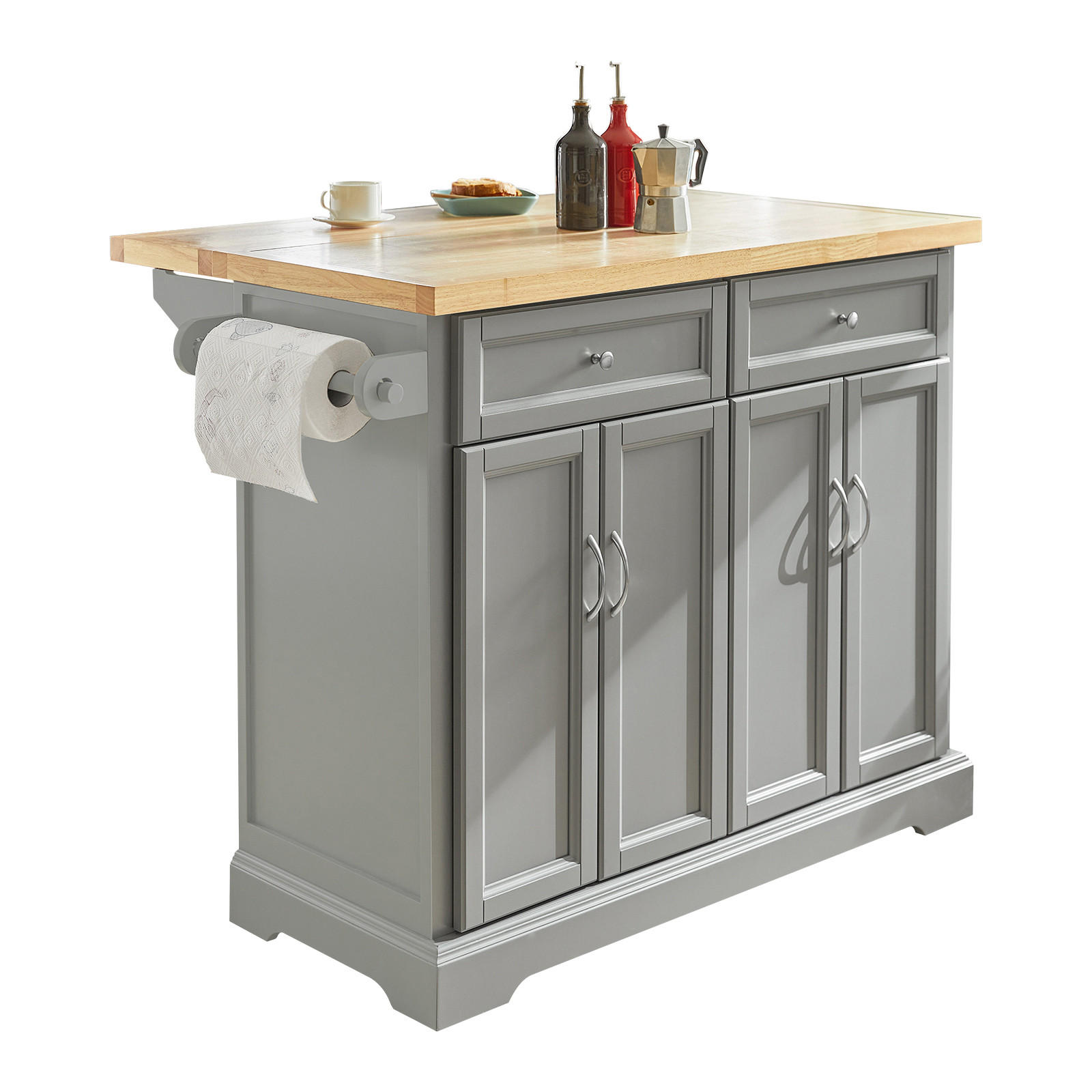 KÜCHENINSEL Grau - Grau, Holz/Holzwerkstoff (115/92/71cm) - SoBuy