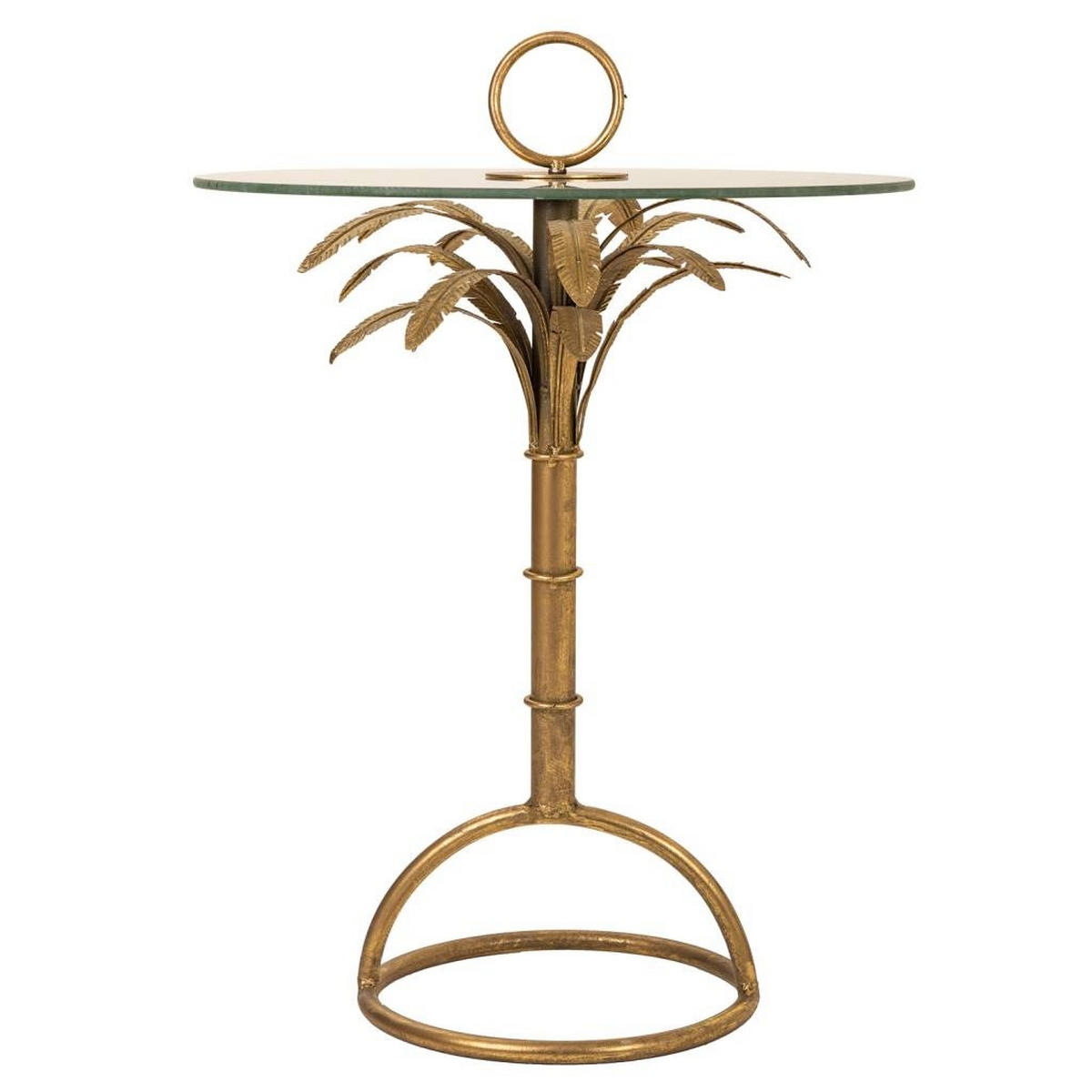 TISCH aus Metall und Glas, golden, 50x71cm - Goldfarben, Metall (50/50/70.5cm) - Wanderlust