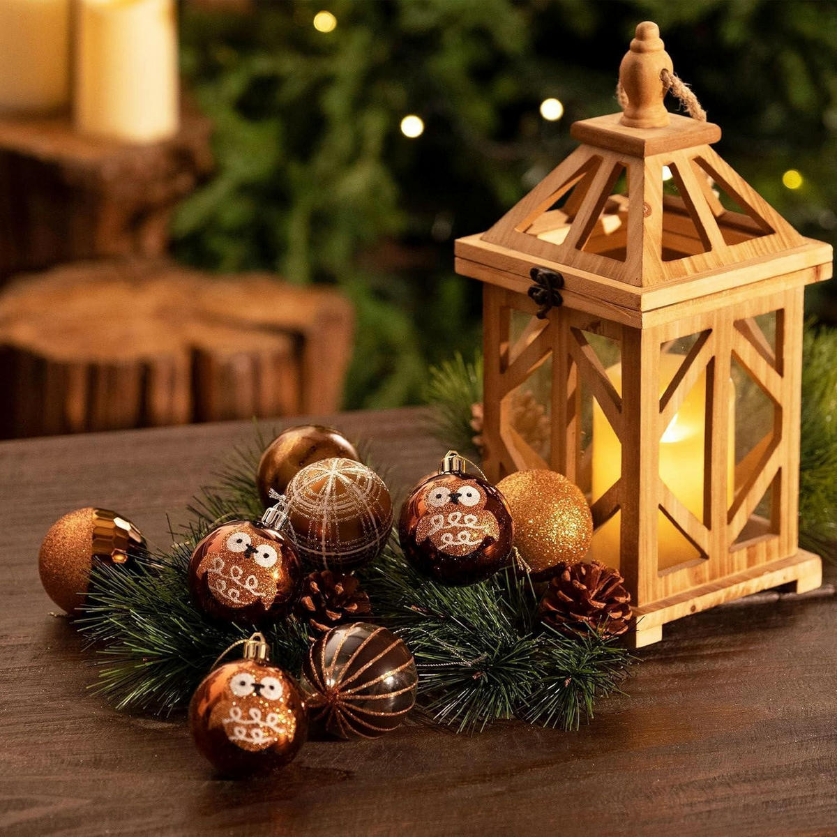 WEIHNACHTSKUGELN 16-teiliges Set 6 cm Bronze/Goldfarben - Multicolor, Kunststoff (6/6/6cm)
