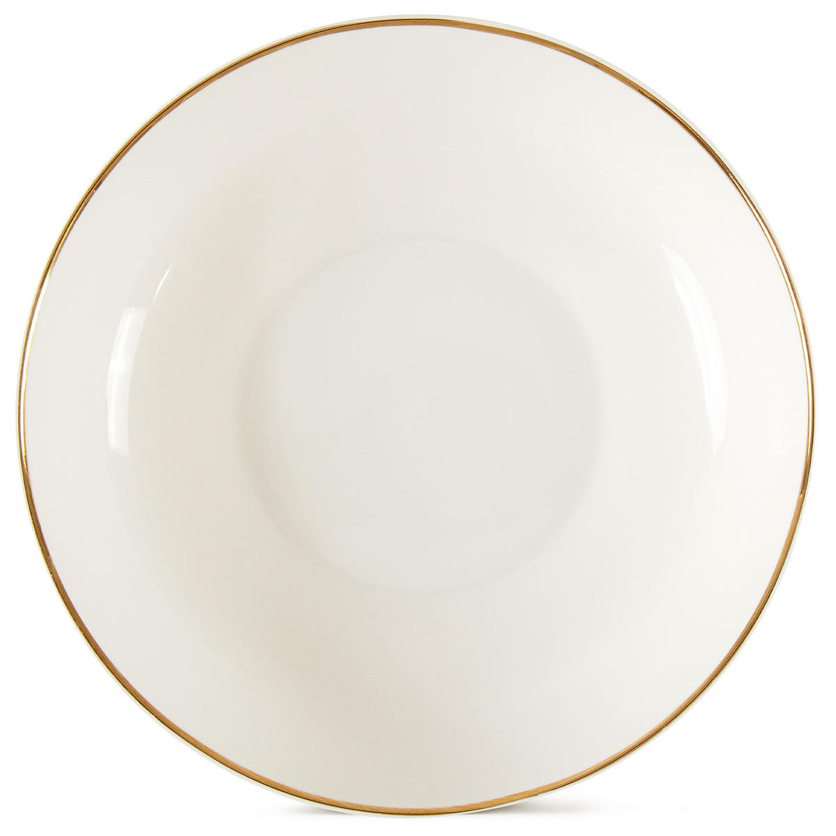 SUPPENTELLER-SET AD BELLA, 6-tlg - Ecru/Goldfarben, Keramik (20cm) - KONSIMO®