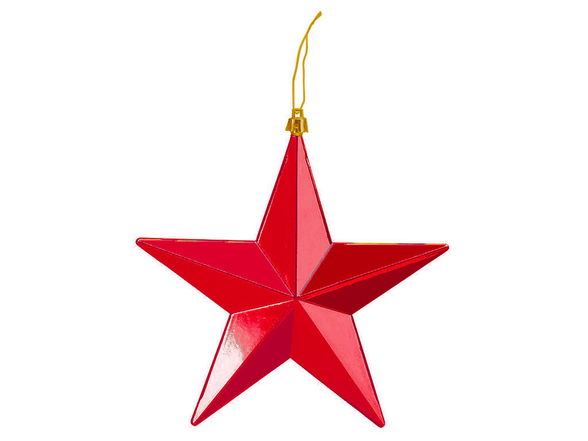 WEIHNACHTSORNAMENTE 6er-Set Ornamente Sterne rot Mix 9 cm - Rot, Kunststoff (9/9/1cm) - LAALU