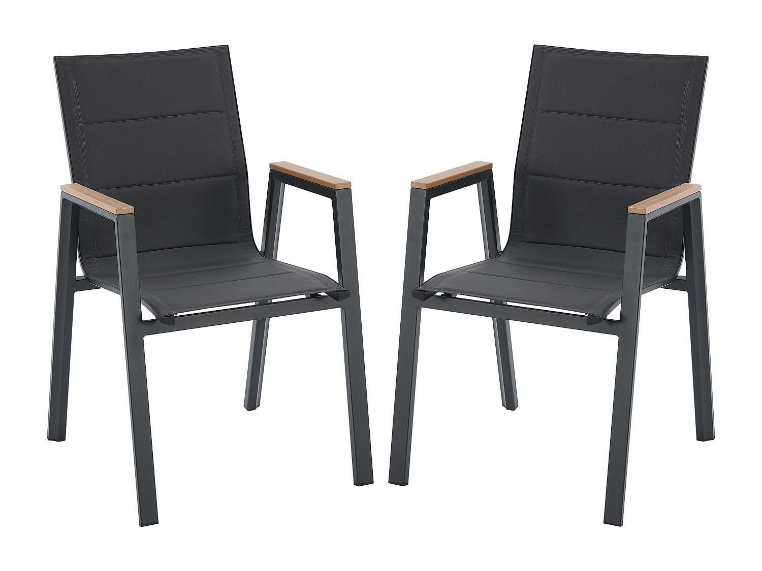 GARTENSTUHL - 55cm x 65cm - Aluminium - anthrazitgrau - LIOUS - Anthrazit, Metall (55/90/65cm) - Vente-Unique