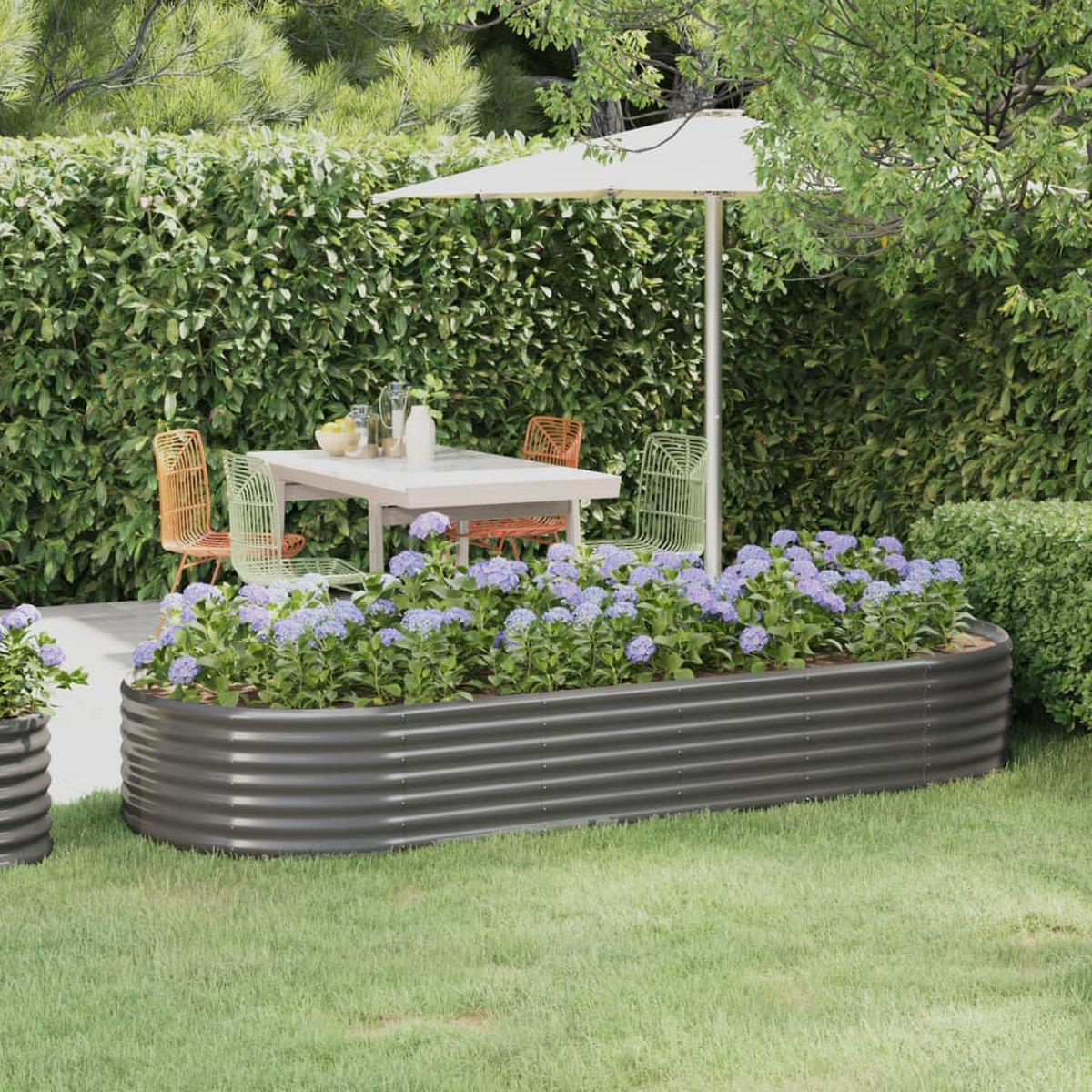 HOCHBEET Verzinkter Stahl 249x100x36 cm Grau - Grau, Metall (249/36/100cm)