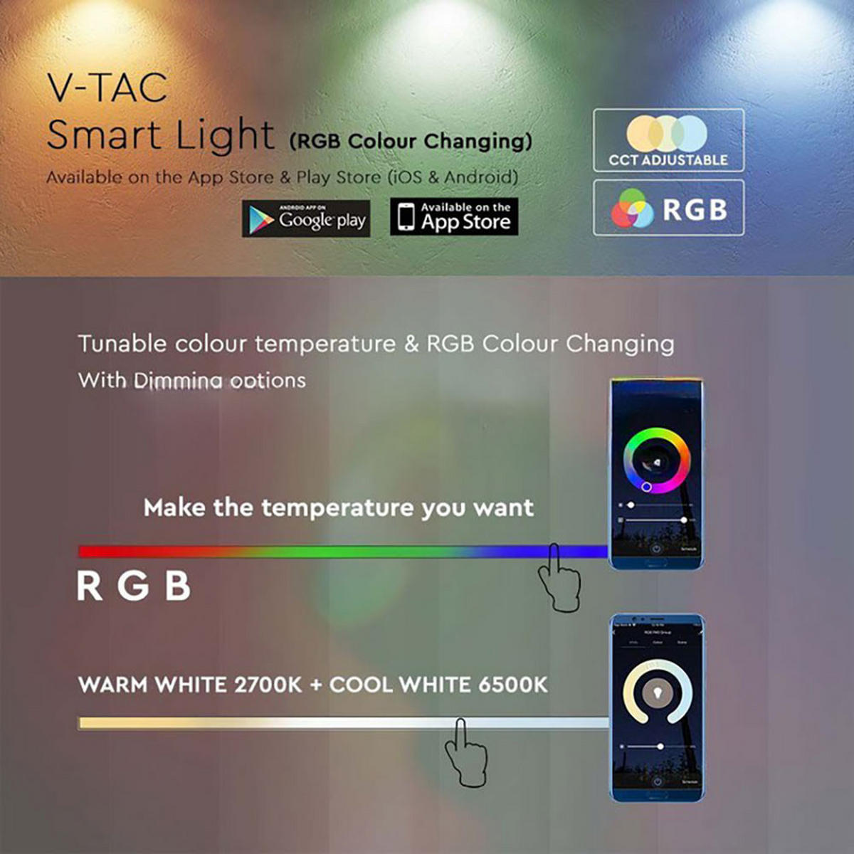 LED TISCHLEUCHTE Weiß Smart RGB - Schwarz, Kunststoff (10/10/18.8cm)