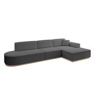 ECKSOFA Ottomane Rechts IREA-L2 - 327x165x80 cm Grau - Olivgrün, Holzwerkstoff/Textil (327/165cm) - ALTDECOR