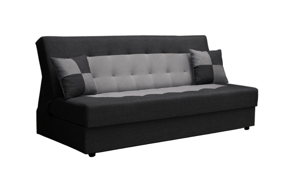 SOFA POLO mit Schlaffunktion SAWANA 14+21 mit Stauraum - Schwarz, Textil (80/96/192cm) - Bedante